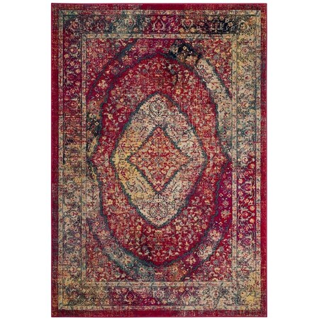 Safavieh 4 x 6 ft. Evoke Power Loomed Medium Rectangle Area Rug, Fuchsia and Ivory EVK518K-4